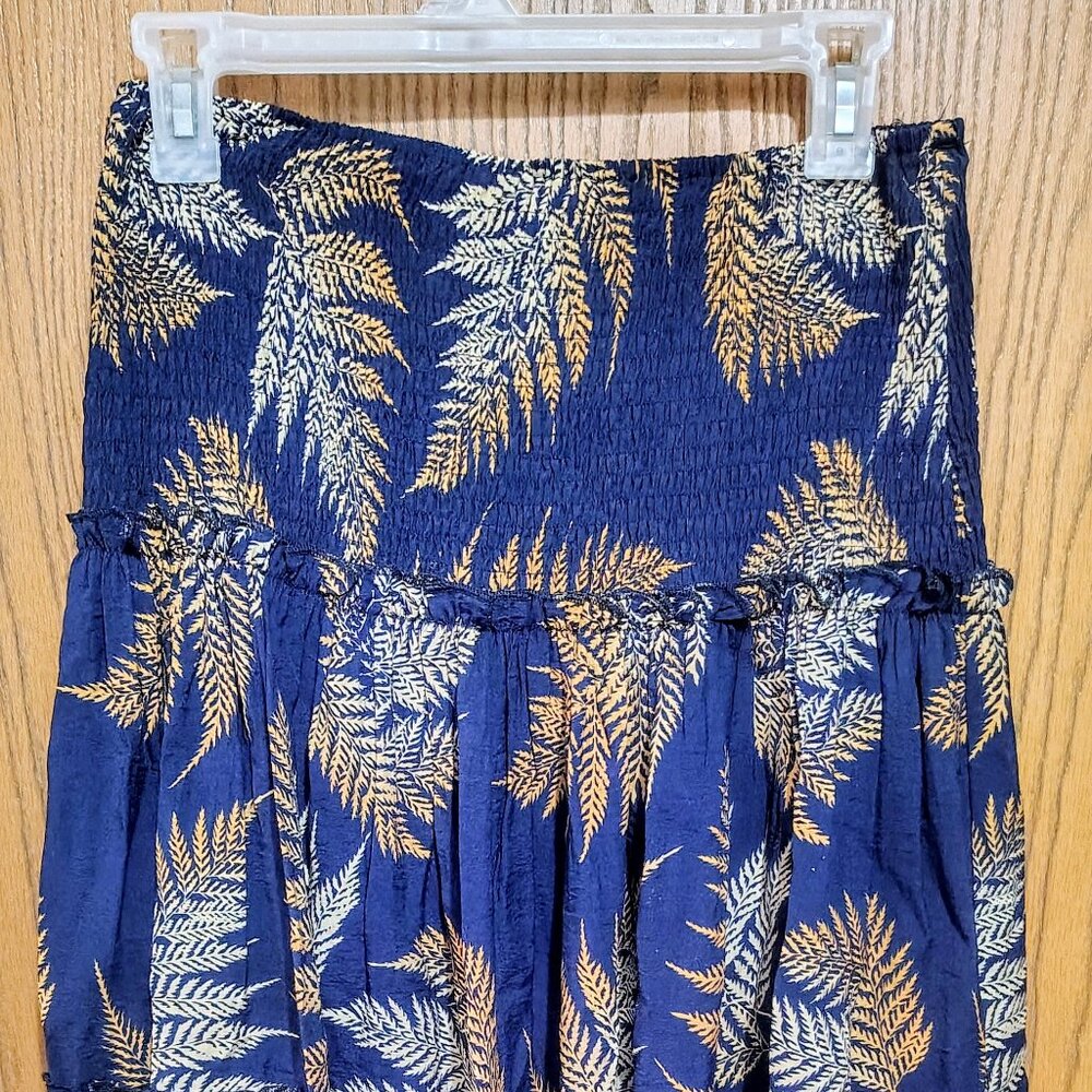 EESOME Women's Tubetop Floral Dress Gray White Size Medium